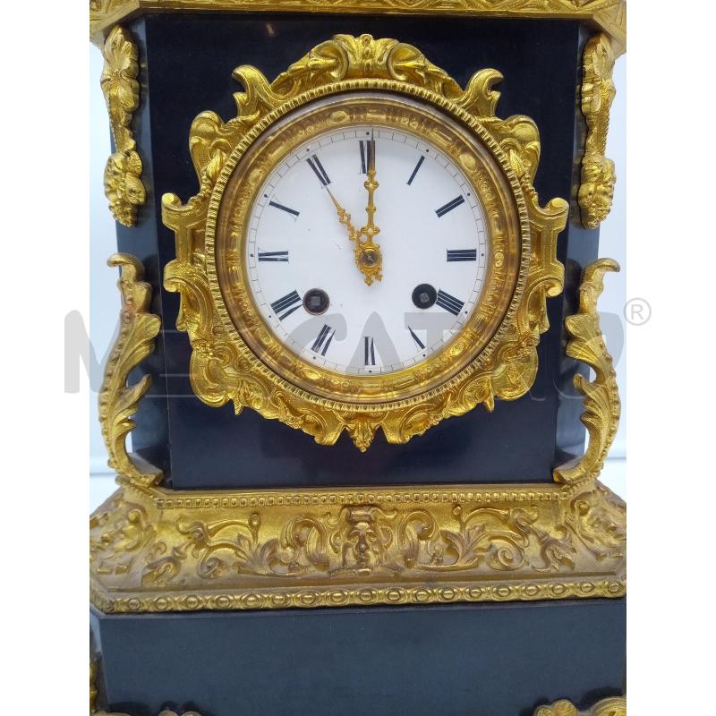 PARIGINA MARMO NERO DEL BELGIO FIGURA ALLEGORICA BRONZO DORATO  | Mercatino dell'Usato Roma porta maggiore 3
