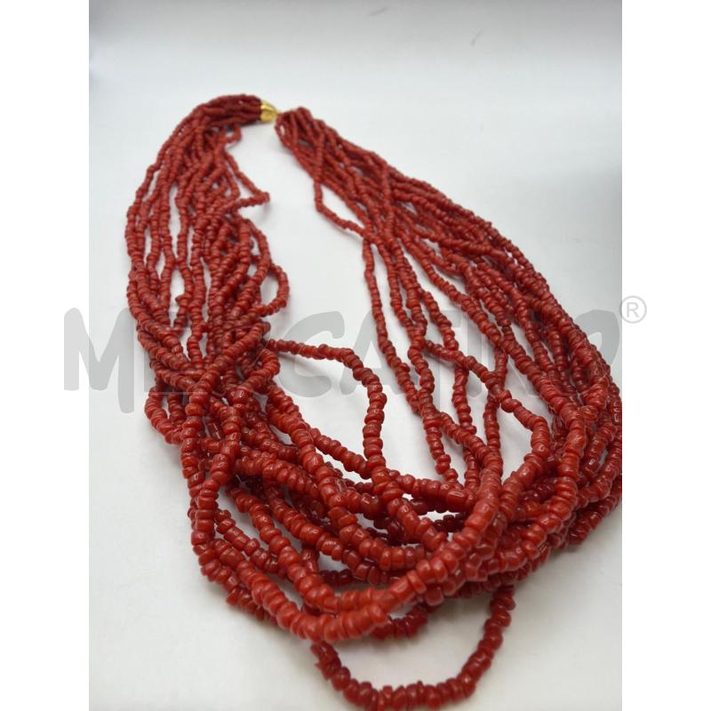 PARURE COLLA BRACCIALE CORALLINO ROSSO CHIUSURA GOLD | Mercatino dell'Usato Roma porta maggiore 3