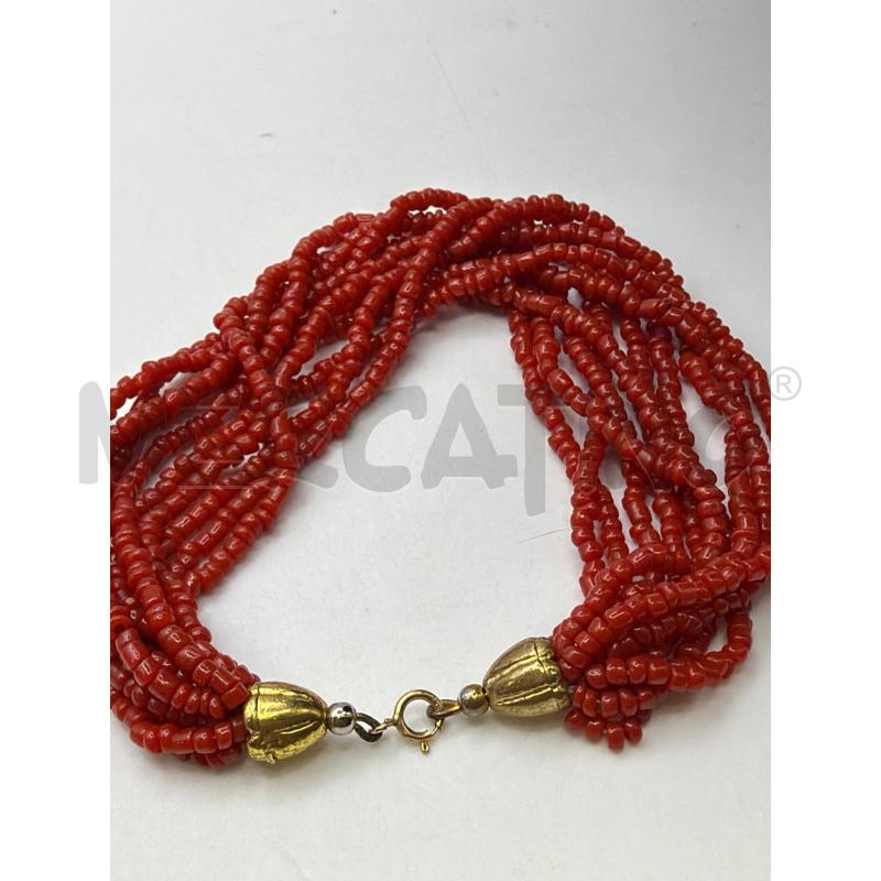 PARURE COLLA BRACCIALE CORALLINO ROSSO CHIUSURA GOLD | Mercatino dell'Usato Roma porta maggiore 4