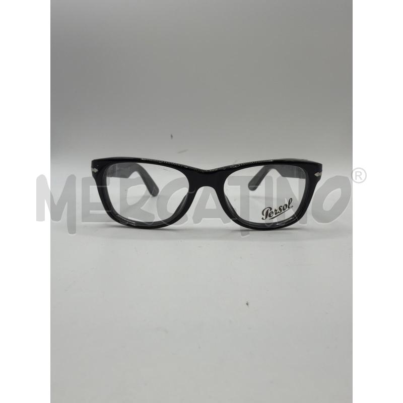 PERSOL OCCHIALI UOMO MONTATURA NERA RETT DETT SILVER ASTE | Mercatino dell'Usato Roma porta maggiore 2