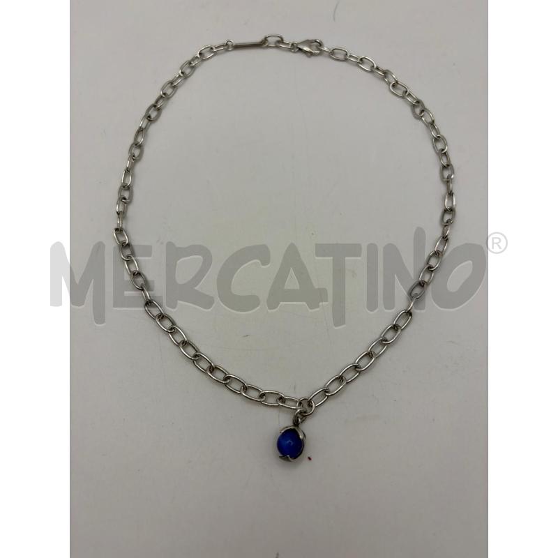 PIANECONDA COLLANA 925 SFERA BLU GIROCOLLO CATENINA  | Mercatino dell'Usato Roma porta maggiore 1