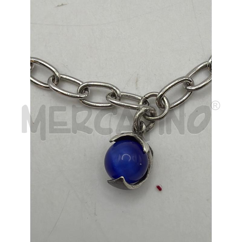 PIANECONDA COLLANA 925 SFERA BLU GIROCOLLO CATENINA  | Mercatino dell'Usato Roma porta maggiore 2
