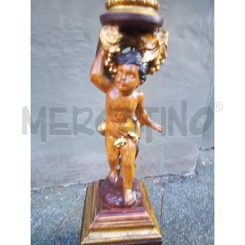 PIANTANA LIGNEA PUTTO PARALUME PLISSITTATO BASE FINTO MARMO | Mercatino dell'Usato Roma porta maggiore 2