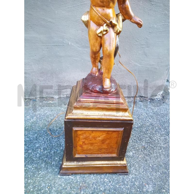 PIANTANA LIGNEA PUTTO PARALUME PLISSITTATO BASE FINTO MARMO | Mercatino dell'Usato Roma porta maggiore 3
