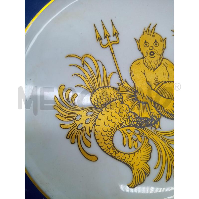 PIATTINO PORC BAVARIA FASCIA BLU TRITONE ORO | Mercatino dell'Usato Roma porta maggiore 3