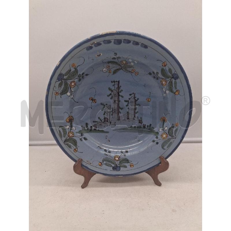 PIATTO CERAMICA DEC BERRETTINO RESTAURATO EPOCA | Mercatino dell'Usato Roma porta maggiore 1