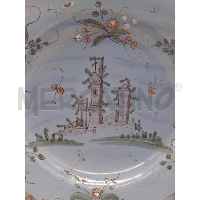PIATTO CERAMICA DEC BERRETTINO RESTAURATO EPOCA | Mercatino dell'Usato Roma porta maggiore 2