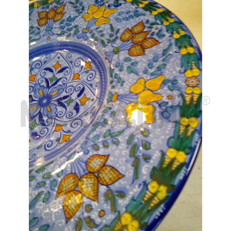 PIATTO CERAMICA FAENZA FIORI FONDO AZZURRO | Mercatino dell'Usato Roma porta maggiore 3