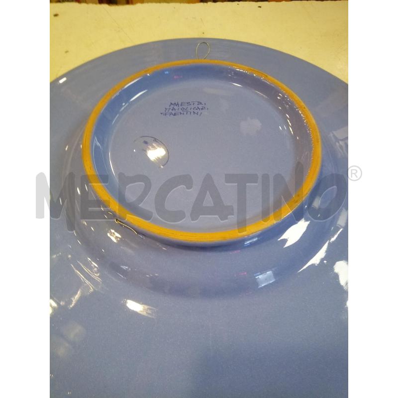 PIATTO CERAMICA FAENZA FIORI FONDO AZZURRO | Mercatino dell'Usato Roma porta maggiore 4