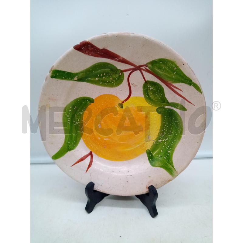 PIATTO CERAMICA PRIMI 800 FRUTTO GIALLO DIPINTO | Mercatino dell'Usato Roma porta maggiore 1
