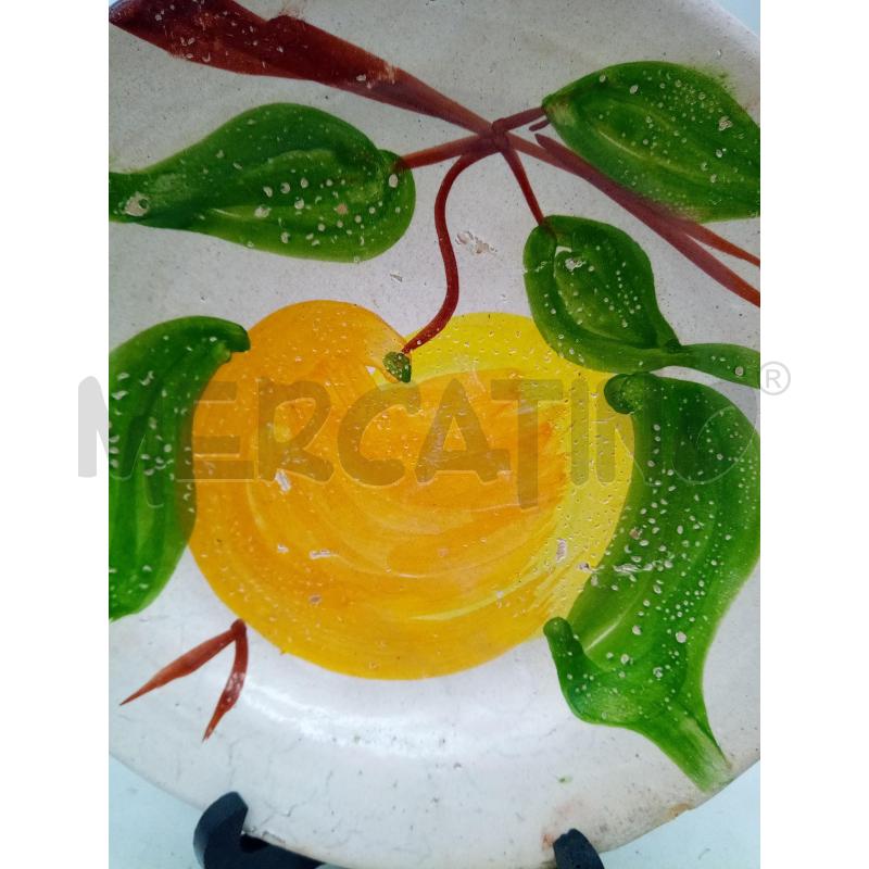 PIATTO CERAMICA PRIMI 800 FRUTTO GIALLO DIPINTO | Mercatino dell'Usato Roma porta maggiore 2