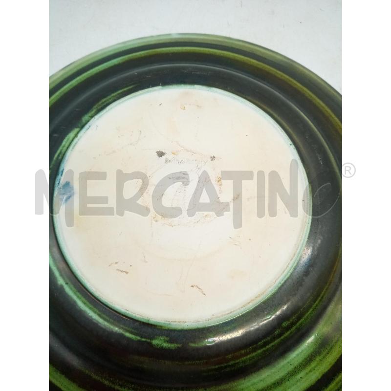 PIATTO CERAMICA SPIRALE LUSTRO VERDE BLU | Mercatino dell'Usato Roma porta maggiore 3