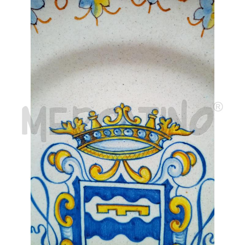 PIATTO MURO CERAMICA GRAZIA DERUTA STEMMA CORONA  | Mercatino dell'Usato Roma porta maggiore 4