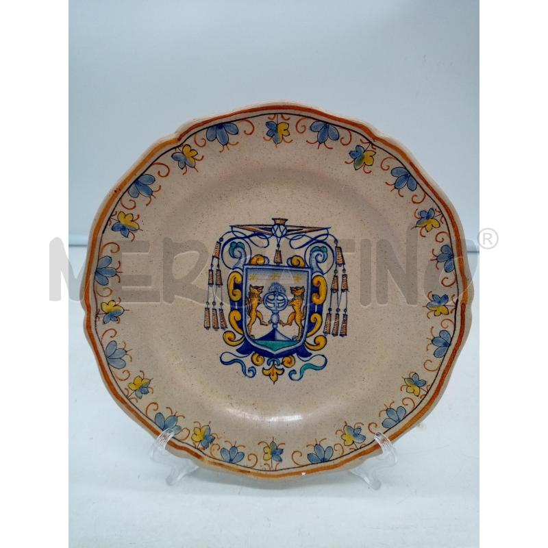 PIATTO MURO CERAMICA GRAZIA DERUTA STEMMA LEONI RAMPANTI | Mercatino dell'Usato Roma porta maggiore 1