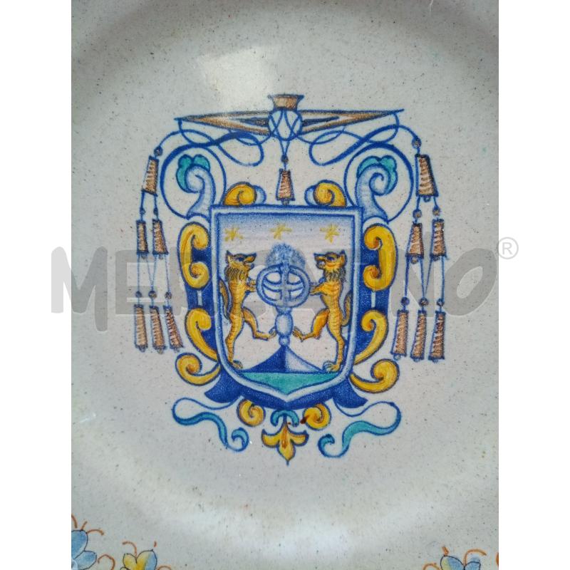 PIATTO MURO CERAMICA GRAZIA DERUTA STEMMA LEONI RAMPANTI | Mercatino dell'Usato Roma porta maggiore 2