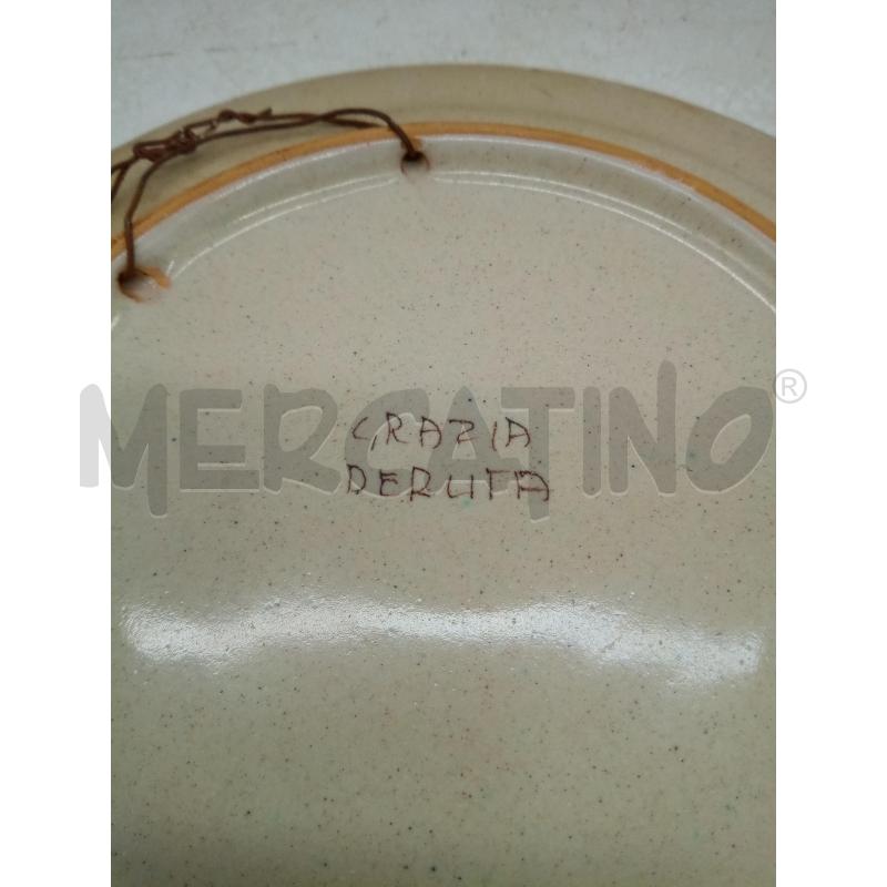 PIATTO MURO CERAMICA GRAZIA DERUTA STEMMA LEONI RAMPANTI | Mercatino dell'Usato Roma porta maggiore 5