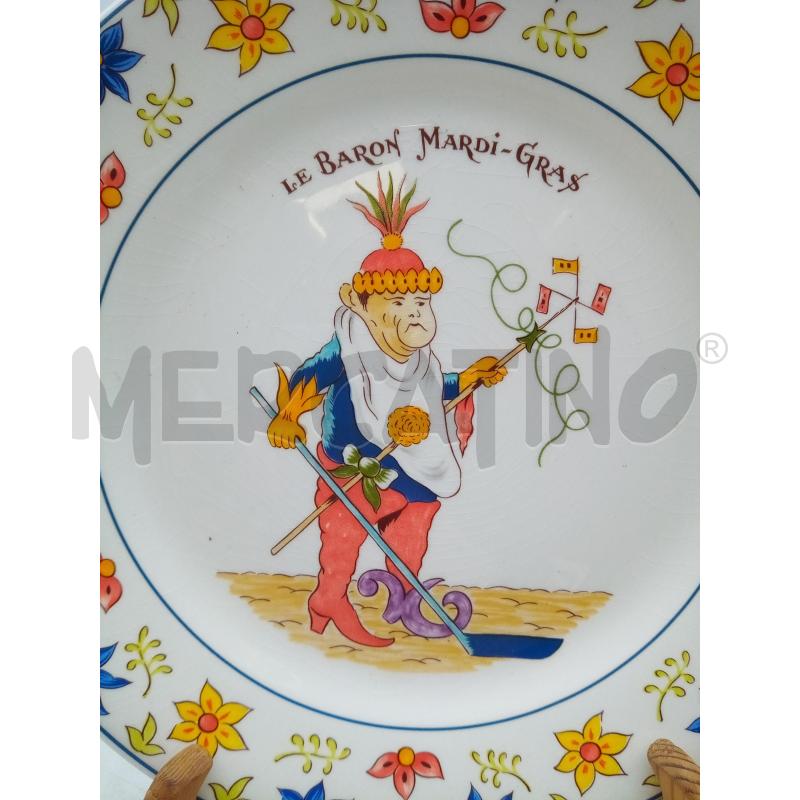 PIATTO PORCELLANA GIEN LE BARON MARDI GRAS  | Mercatino dell'Usato Roma porta maggiore 2