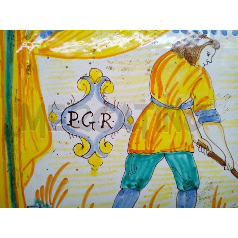 PLACCA CERAMICA ANTICA DERUTA APPARIZIONE MADONNA BOSCAIOLO | Mercatino dell'Usato Roma porta maggiore 2