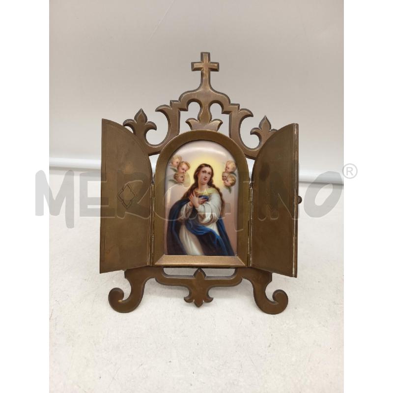 PLACCA PORCELLANA DIPINTA MADONNA CON IL BAMBINO  | Mercatino dell'Usato Roma porta maggiore 1