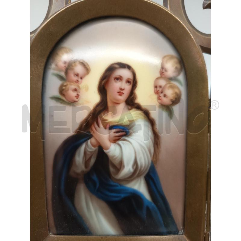 PLACCA PORCELLANA DIPINTA MADONNA CON IL BAMBINO  | Mercatino dell'Usato Roma porta maggiore 3