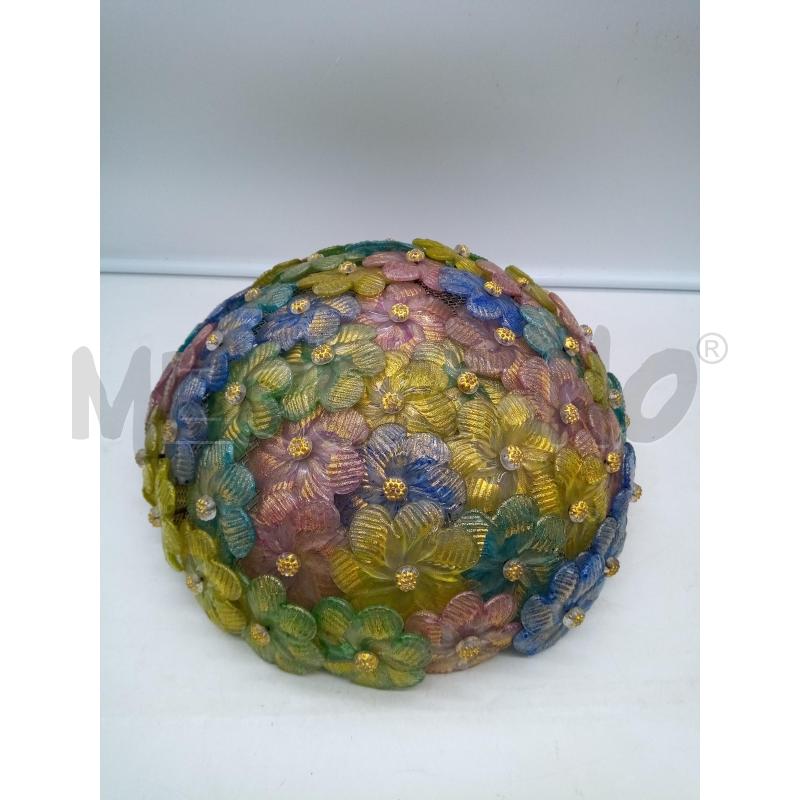 PLAFONIERA MURANO FIORI ARLECCHINIO ORO | Mercatino dell'Usato Roma porta maggiore 1
