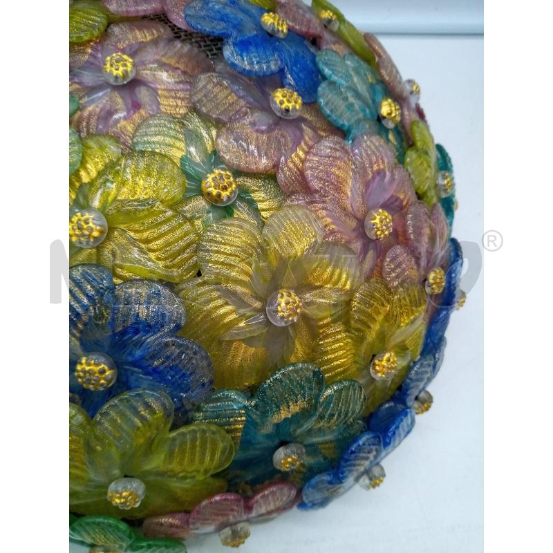 PLAFONIERA MURANO FIORI ARLECCHINIO ORO | Mercatino dell'Usato Roma porta maggiore 2