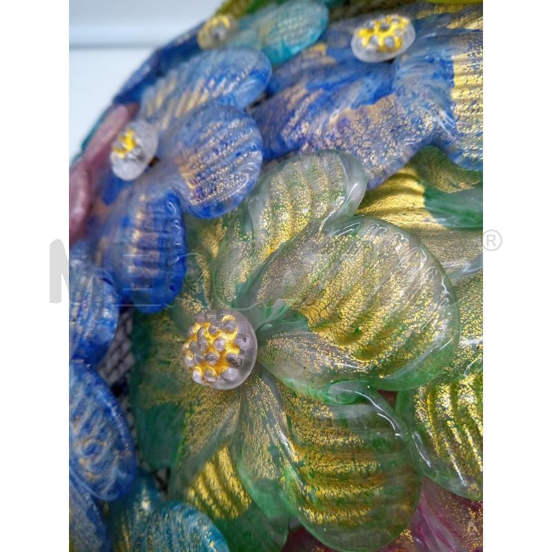PLAFONIERA MURANO FIORI ARLECCHINIO ORO | Mercatino dell'Usato Roma porta maggiore 3