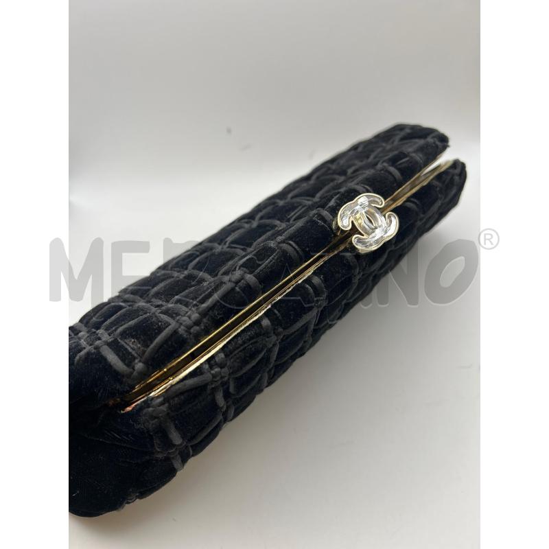 POCHETTE CHANEL TIMELESS IN VELLUTO NERO LOGO GIOIELLO  | Mercatino dell'Usato Roma porta maggiore 2