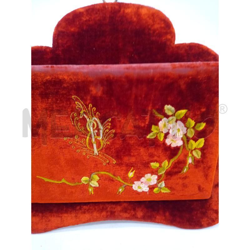 PORTA LETTERE DA MURO VELLUTO ROSSO FIORI   | Mercatino dell'Usato Roma porta maggiore 2