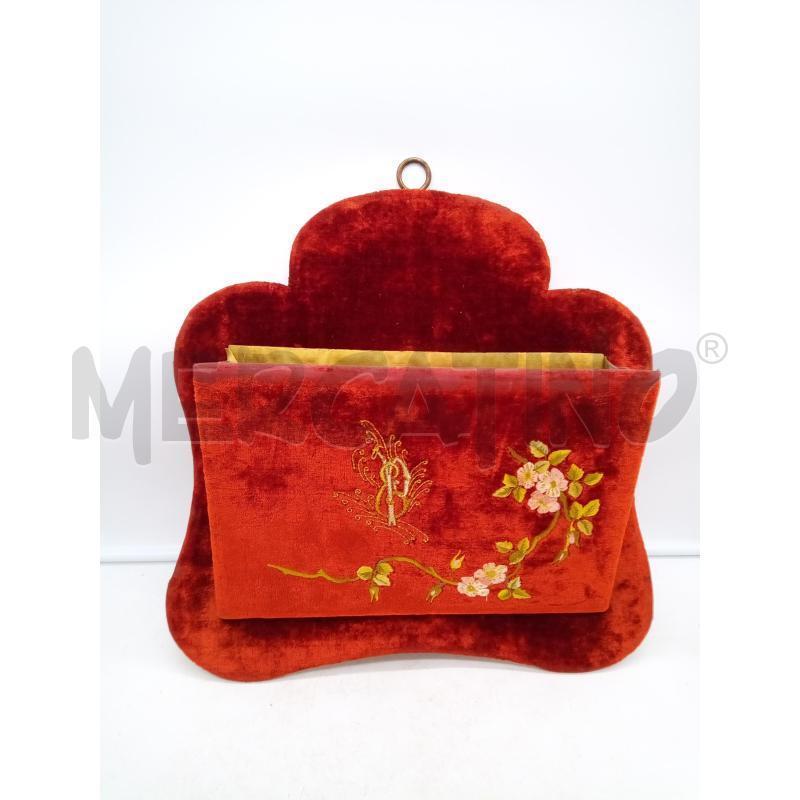 PORTA LETTERE DA MURO VELLUTO ROSSO FIORI   | Mercatino dell'Usato Roma porta maggiore 3