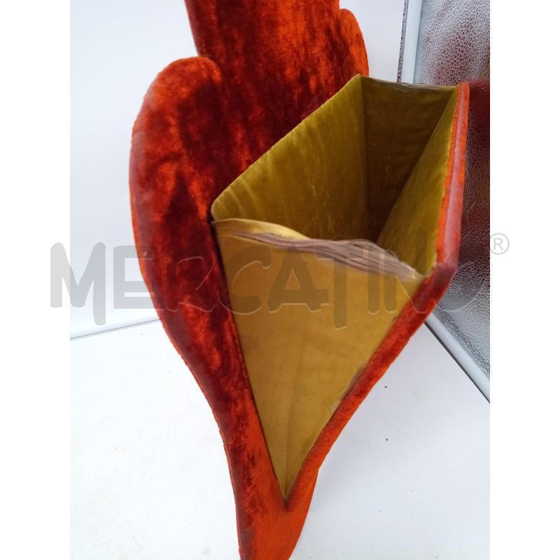 PORTA LETTERE DA MURO VELLUTO ROSSO FIORI   | Mercatino dell'Usato Roma porta maggiore 5
