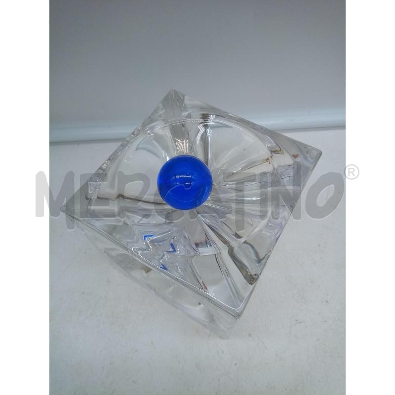 POSA CENERE DESIGN CRISTALLO DAUM CUBO SFERA BLU | Mercatino dell'Usato Roma porta maggiore 2