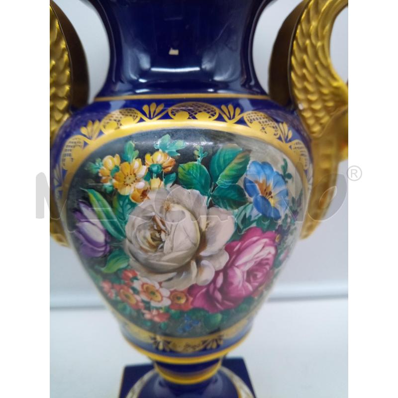 POTICHE PORCELLANA BLU ORO LIRA PRESE CIGNI  | Mercatino dell'Usato Roma porta maggiore 2