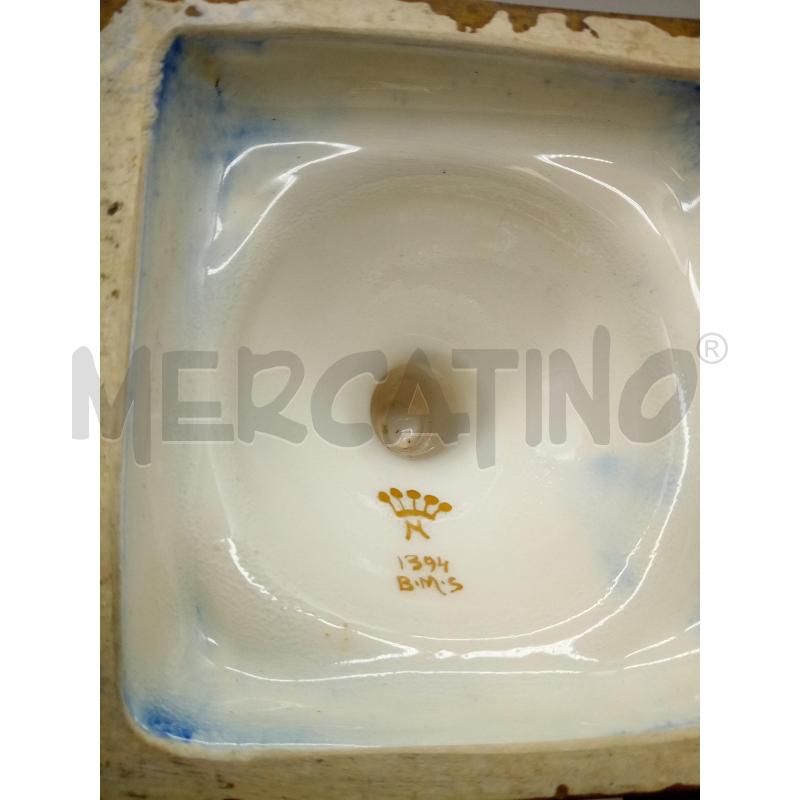 POTICHE PORCELLANA BLU ORO LIRA PRESE CIGNI  | Mercatino dell'Usato Roma porta maggiore 4