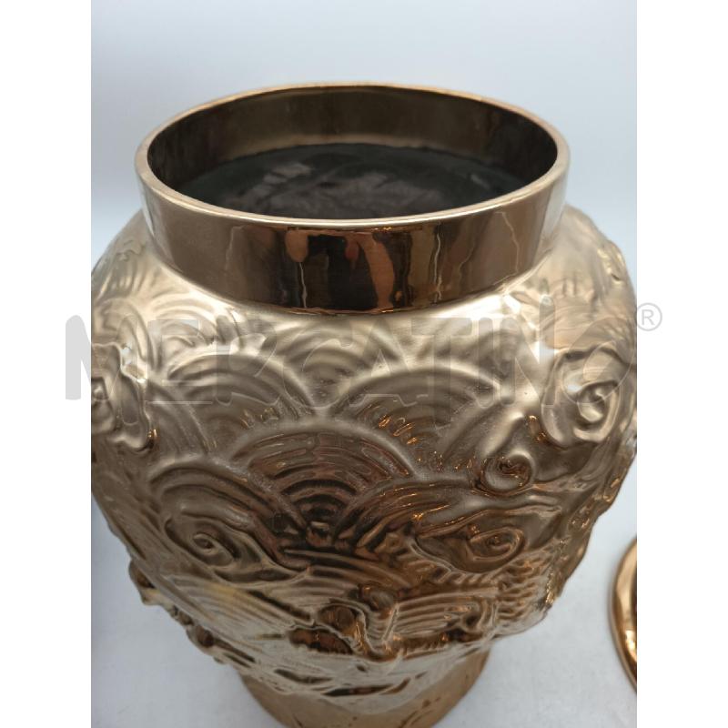 POTICHE VASO GRANDE PORC DECO ORIENTALE RILIEVI DRAGONE FRA NUVOLE | Mercatino dell'Usato Roma porta maggiore 4