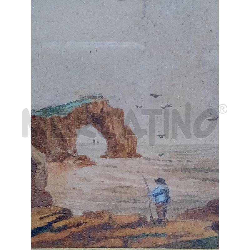 QUADRETTO ACQUERELLI ARCO SUL MARE | Mercatino dell'Usato Roma porta maggiore 3