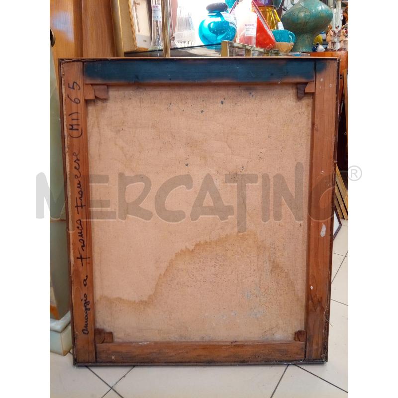 QUADRETTO OLIO MATERICO VOLTO UOMO TONI BLU | Mercatino dell'Usato Roma porta maggiore 4