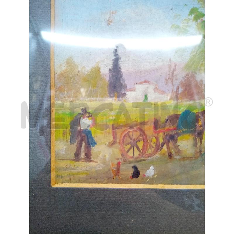 QUADRETTO OLIO SU TAV CARRETTO IN CAMPAGNA | Mercatino dell'Usato Roma porta maggiore 3