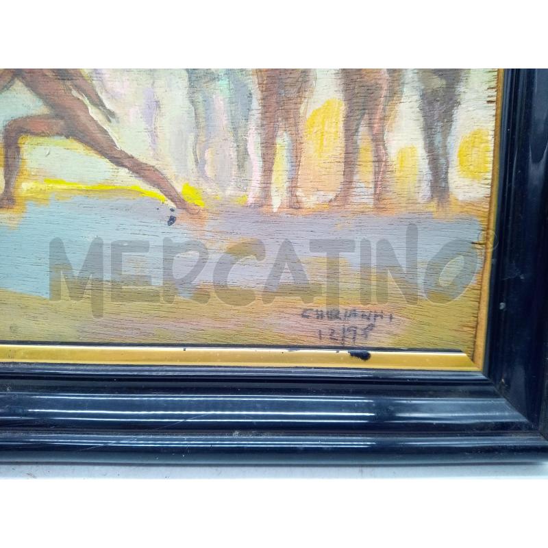 QUADRETTO OLIO SU TAV SILOUHETTES IN MOVIMENTO | Mercatino dell'Usato Roma porta maggiore 2