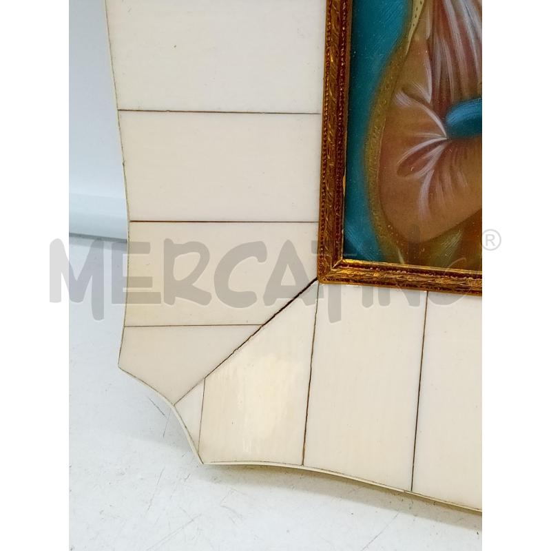 QUADRETTO TEMPERA SU CARTA MADONNA CORNICE OSSO   | Mercatino dell'Usato Roma porta maggiore 3
