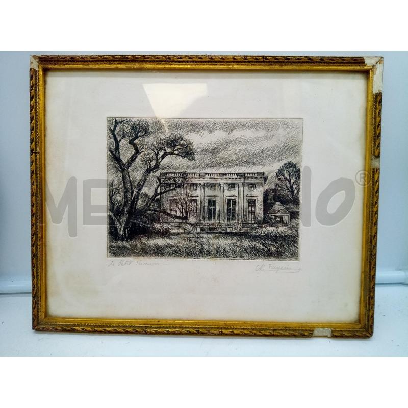 QUADRO ACQUAFORTE LES PETIT TRIANON  | Mercatino dell'Usato Roma porta maggiore 1