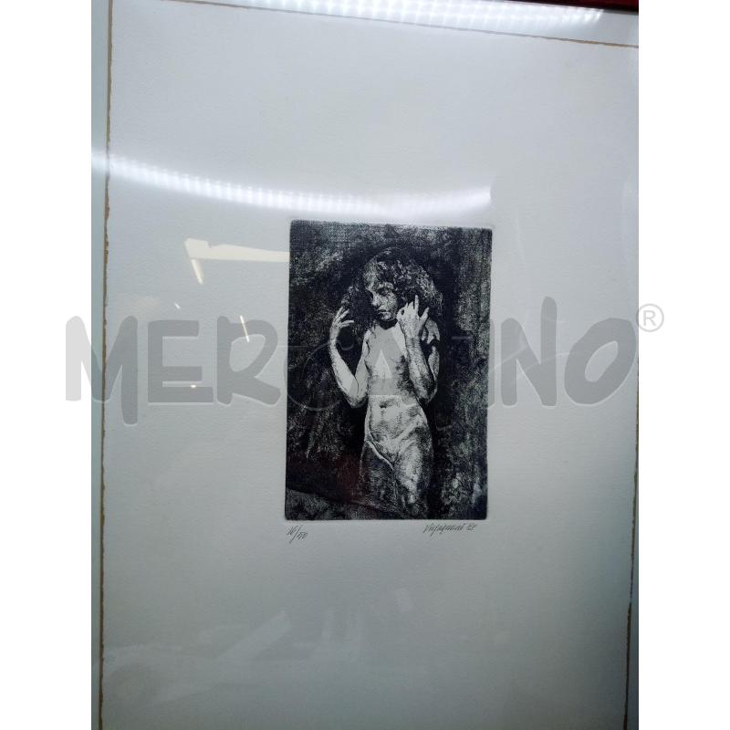 QUADRO ACQUAFORTE NUDO RAGAZZINA  | Mercatino dell'Usato Roma porta maggiore 1