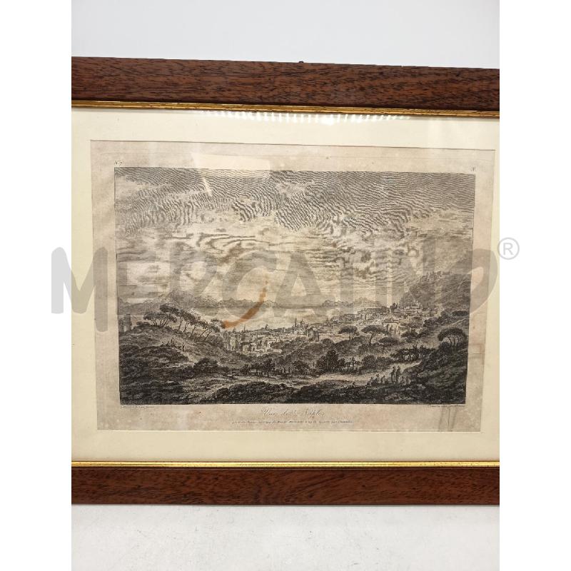 QUADRO ACQUAFORTE VEDUTA DI NAPOLI DA CAPO DI MONTE  | Mercatino dell'Usato Roma porta maggiore 1