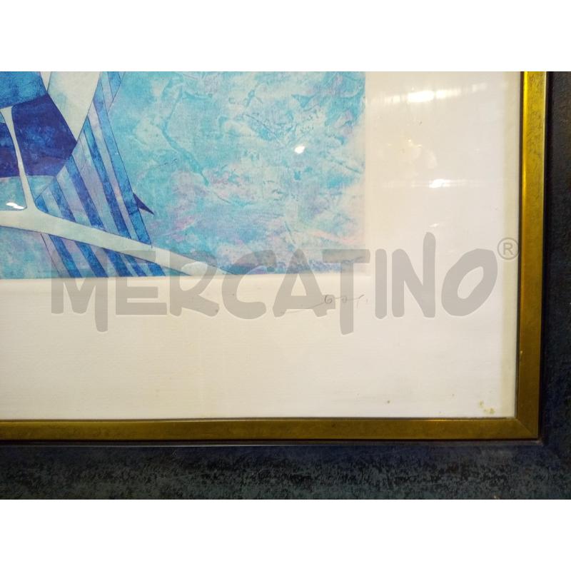 QUADRO ACQUATINTA UCCELLI TONI BLU  | Mercatino dell'Usato Roma porta maggiore 3