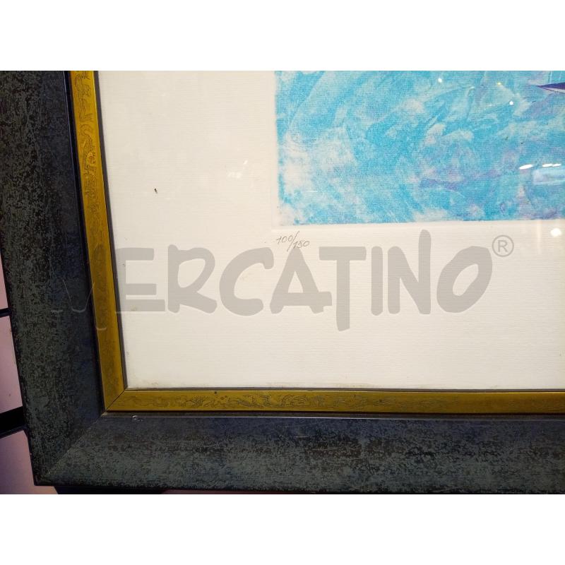 QUADRO ACQUATINTA UCCELLI TONI BLU  | Mercatino dell'Usato Roma porta maggiore 4