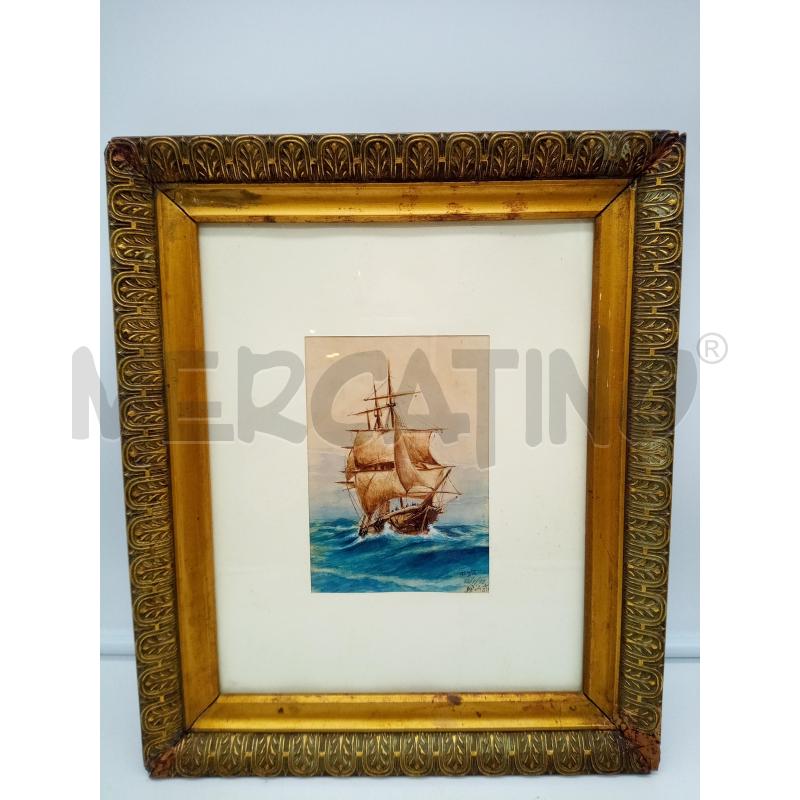 QUADRO ACQUERELLO VELIERO FIRMA AMERO D ASTE MARCELLO  | Mercatino dell'Usato Roma porta maggiore 1