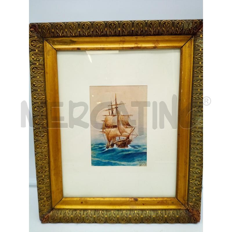 QUADRO ACQUERELLO VELIERO FIRMA AMERO D ASTE MARCELLO  | Mercatino dell'Usato Roma porta maggiore 3