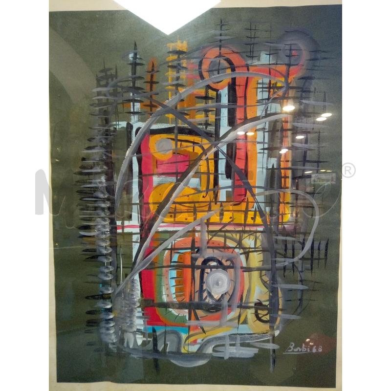 QUADRO ACRILICI SU CARTA ASTRATTO | Mercatino dell'Usato Roma porta maggiore 3
