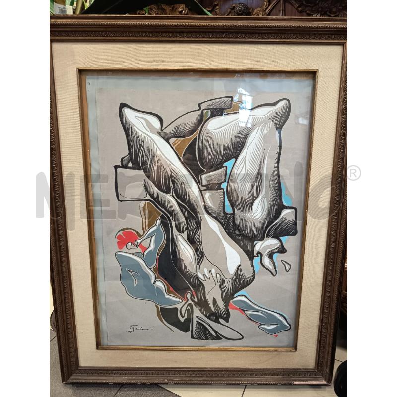 QUADRO ACRILICI SU CARTA FORME ASTRATTE | Mercatino dell'Usato Roma porta maggiore 1