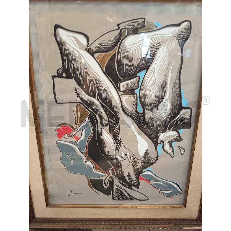 QUADRO ACRILICI SU CARTA FORME ASTRATTE | Mercatino dell'Usato Roma porta maggiore 2